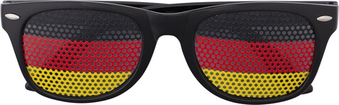 Fan Sonnenbrille aus Plexiglas Lexi – Schwarz/Rot bedrucken, Art.-Nr. 083999999_9346
