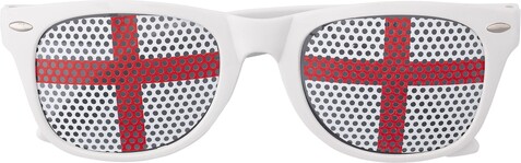 Fan Sonnenbrille aus Plexiglas Lexi – Rot/Weiß bedrucken, Art.-Nr. 048999999_9346