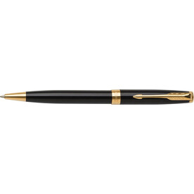 Parker Sonnet Kugelschreiber | Goldfarbene Zierelemente – Schwarz bedrucken, Art.-Nr. 001999127_9397