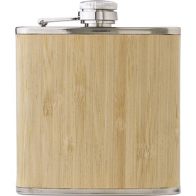 Flachmann Hayden | Bambus | 175 ml – Braun bedrucken, Art.-Nr. 011999999_966233