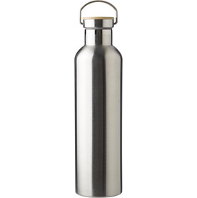 Doppelwandige Flasche aus Edelstahl Damien – Silber bedrucken, Art.-Nr. 032999999_966256