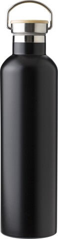 Doppelwandige Flasche aus Edelstahl Damien – Schwarz bedrucken, Art.-Nr. 001999999_966256
