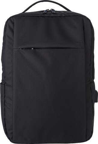 Laptop-Rucksack Jesse | 16 Zoll | USB-Port – Schwarz bedrucken, Art.-Nr. 001999999_967399