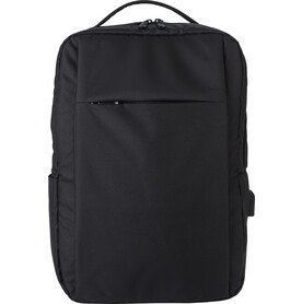 Laptop-Rucksack Jesse | Recycelt | 16 Zoll | USB-Port – Schwarz bedrucken, Art.-Nr. 001999999_967399