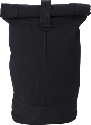 Polyester-Rolltop-Rucksack Micah – Schwarz bedrucken, Art.-Nr. 001999999_967429