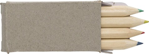 Mini-Buntstift Set aus Holz Kai – Braun bedrucken, Art.-Nr. 011999999_967754