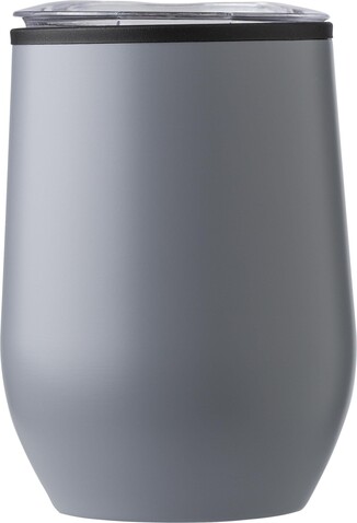 Edelstahl-Reisebecher Zoe – Grau bedrucken, Art.-Nr. 003999999_970767