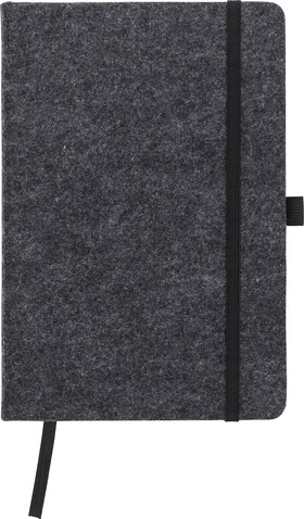 Notizbuch Harper | Recycelter Filz | A5 | Liniert – dunkelgrau bedrucken, Art.-Nr. 491999999_970941 Notizbuch Harper | Recycelter Filz | A5 | Liniert – dunkelgrau bedrucken, Art.-Nr. 491999999_970941