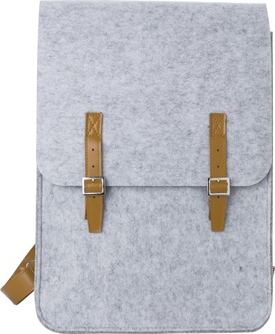 rPET-Filz-Rucksack Avery – Hellgrau bedrucken, Art.-Nr. 027999999_970973