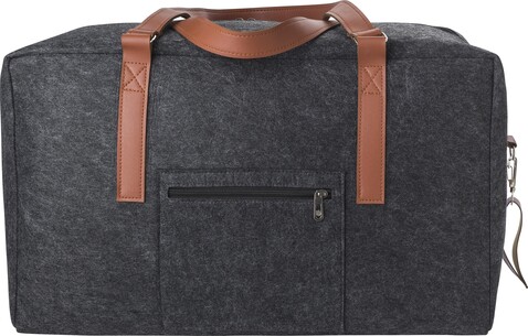 rPET-Filz-Reisetasche Natalie – Grau bedrucken, Art.-Nr. 003999999_971799