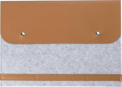 rPET-Filz-Laptop-Tasche Jonathan – Hellgrau bedrucken, Art.-Nr. 027999999_971802