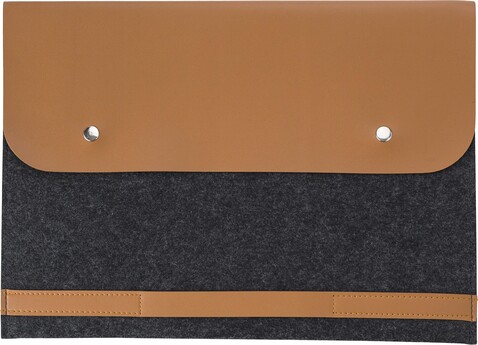 rPET-Filz-Laptop-Tasche Jonathan – Grau bedrucken, Art.-Nr. 003999999_971802