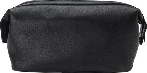 Leder-Kosmetiktasche Flynn – Schwarz bedrucken, Art.-Nr. 001999999_971810