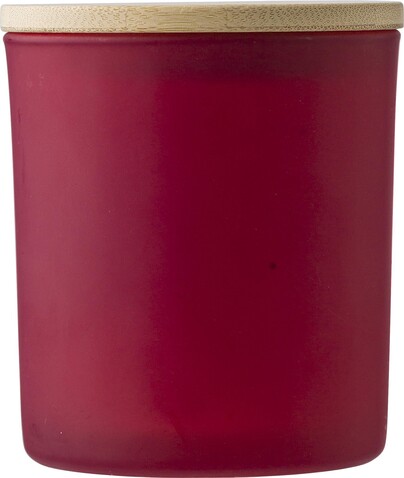 Glaskerze Lucas | Pflanzenwachs | 200 g – Rot bedrucken, Art.-Nr. 008999999_971833
