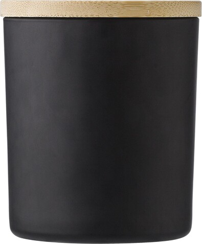Kerze Josiah | Glas mit Bambusdeckel | Sojawachs | 280 g – Schwarz bedrucken, Art.-Nr. 001999999_971839