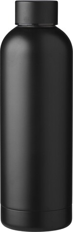 Flasche aus recyceltem Edelstahl (500 ml) Isaiah – Schwarz bedrucken, Art.-Nr. 001999999_971864