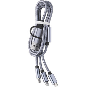 Nylon-Ladekabel Leif – Silber bedrucken, Art.-Nr. 032999999_979762