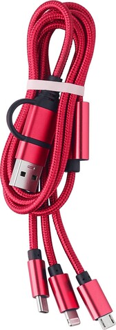 Nylon-Ladekabel Leif – Rot bedrucken, Art.-Nr. 008999999_979762
