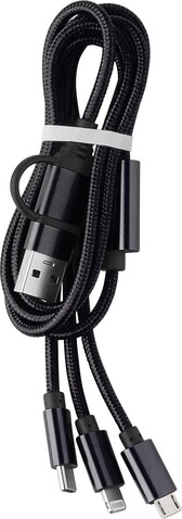 Nylon-Ladekabel Leif – Schwarz bedrucken, Art.-Nr. 001999999_979762