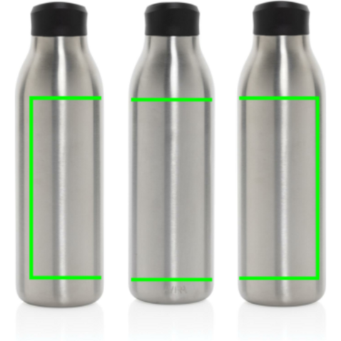 Avira Alok 360 Klick-Wasserflasche aus RCS rec. Stahl, 600ml silber bedrucken, Art.-Nr. P438.0902