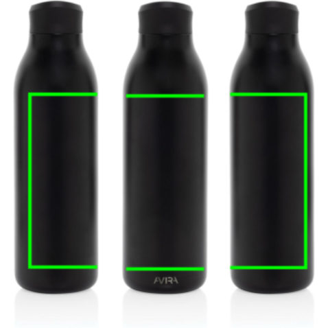 Avira Alok 360 Klick-Wasserflasche aus RCS rec. Stahl, 600ml schwarz bedrucken, Art.-Nr. P438.0901