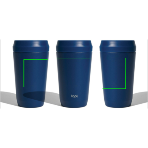 Topl-Trinkbecher aus rec. Stahl mit 360-Grad-Deckel 354ml navy blau bedrucken, Art.-Nr. RBTGS12NA