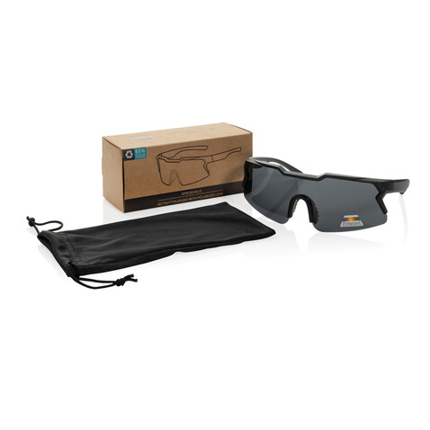 SproShield RCS Sportbrille mit polarisierten Gläsern schwarz bedrucken, Art.-Nr. P453.8601