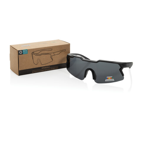 SproShield RCS Sportbrille mit polarisierten Gläsern schwarz bedrucken, Art.-Nr. P453.8601