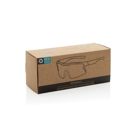 SproShield RCS Sportbrille mit polarisierten Gläsern schwarz bedrucken, Art.-Nr. P453.8601