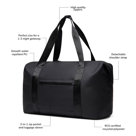 VINGA Baltimore RCS 24h Wochenendtasche schwarz bedrucken, Art.-Nr. V7070301