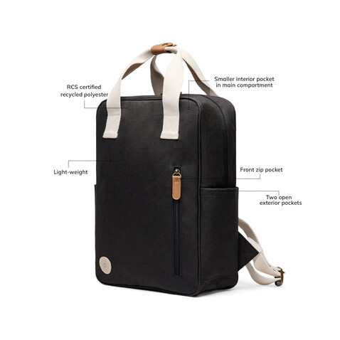 VINGA Sortino RCS Rucksack schwarz bedrucken, Art.-Nr. V7600101