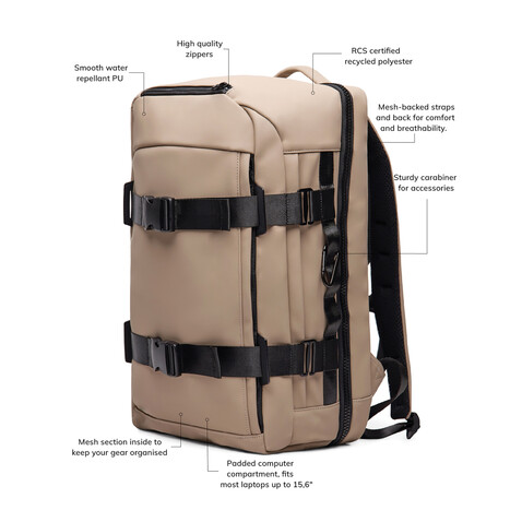 VINGA Baltimore RCS Abenteuer-Rucksack greige bedrucken, Art.-Nr. V7750119 VINGA Baltimore RCS Abenteuer-Rucksack greige bedrucken, Art.-Nr. V7750119