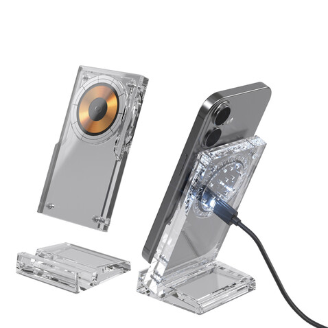 Magcharge 15W magnetischer Wireless-Charging-Stand transparent bedrucken, Art.-Nr. P309.0800