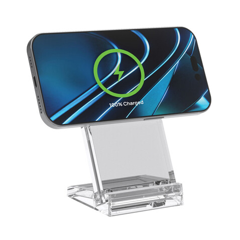 Magcharge 15W magnetischer Wireless-Charging-Stand transparent bedrucken, Art.-Nr. P309.0800