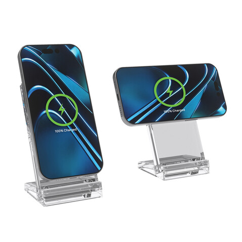 Magcharge 15W magnetischer Wireless-Charging-Stand transparent bedrucken, Art.-Nr. P309.0800