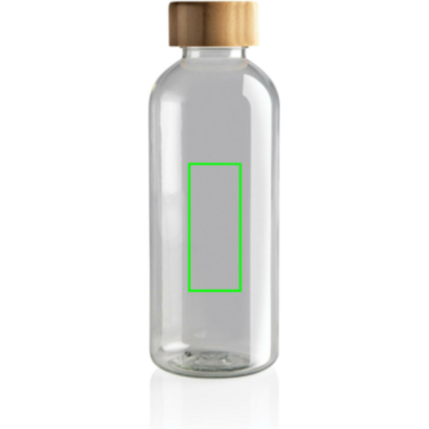 RCS rPET Flasche mit Bambus-Deckel transparent bedrucken, Art.-Nr. P433.090