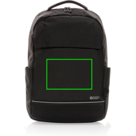 Swiss Peak Brooke AWARE™ 15,6&quot; Laptop-Rucksack aus rPET schwarz bedrucken, Art.-Nr. P763.031
