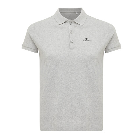 IQONIQ Yosemite Damen Piqué-Poloshirt aus rec. Baumwolle heather grey bedrucken, Art.-Nr. T4200.013.XXL