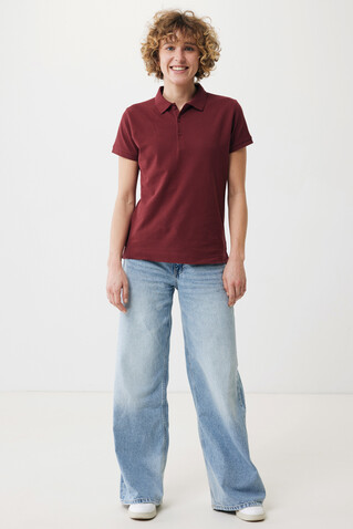 IQONIQ Yosemite Damen Piqué-Poloshirt aus rec. Baumwolle burgunderrot bedrucken, Art.-Nr. T4200.007.XS