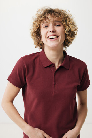 IQONIQ Yosemite Damen Piqué-Poloshirt aus rec. Baumwolle burgunderrot bedrucken, Art.-Nr. T4200.007.XS