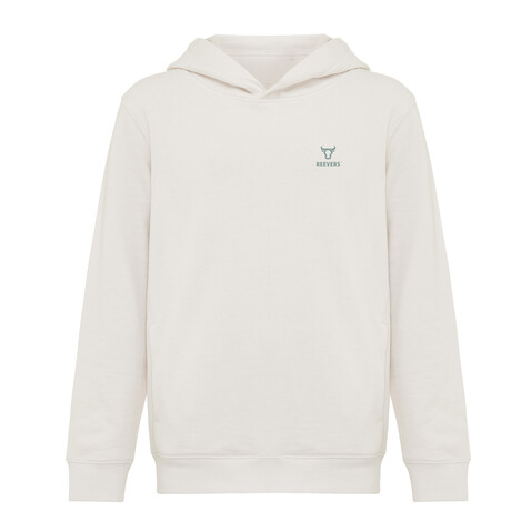 IQONIQ Yengo KidsHoodie mit Seitentaschen aus rec. Baumwolle ivory white bedrucken, Art.-Nr. T6404.040.910