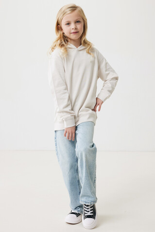 IQONIQ Yengo KidsHoodie mit Seitentaschen aus rec. Baumwolle ivory white bedrucken, Art.-Nr. T6404.040.910