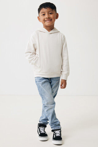 IQONIQ Yengo KidsHoodie mit Seitentaschen aus rec. Baumwolle ivory white bedrucken, Art.-Nr. T6404.040.910