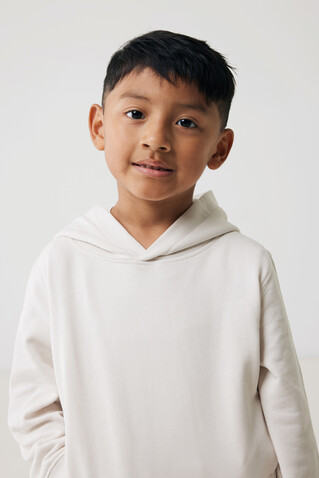 IQONIQ Yengo KidsHoodie mit Seitentaschen aus rec. Baumwolle ivory white bedrucken, Art.-Nr. T6404.040.910