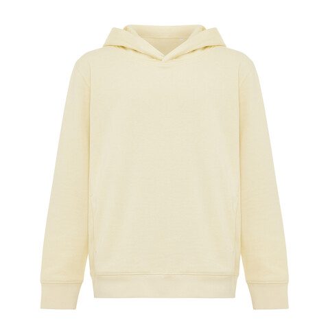 IQONIQ Yengo KidsHoodie mit Seitentaschen aus rec. Baumwolle cream yellow bedrucken, Art.-Nr. T6404.036.910