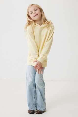 IQONIQ Yengo KidsHoodie mit Seitentaschen aus rec. Baumwolle cream yellow bedrucken, Art.-Nr. T6404.036.910