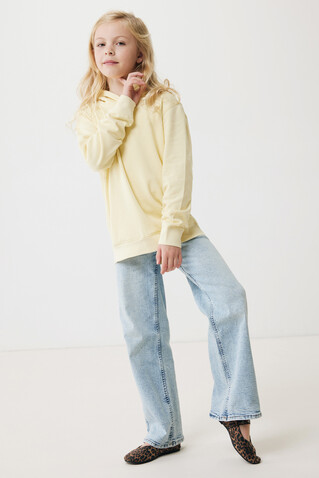 IQONIQ Yengo KidsHoodie mit Seitentaschen aus rec. Baumwolle cream yellow bedrucken, Art.-Nr. T6404.036.910