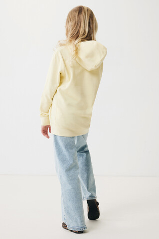 IQONIQ Yengo KidsHoodie mit Seitentaschen aus rec. Baumwolle cream yellow bedrucken, Art.-Nr. T6404.036.910