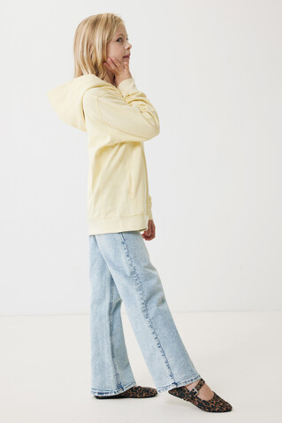 IQONIQ Yengo KidsHoodie mit Seitentaschen aus rec. Baumwolle cream yellow bedrucken, Art.-Nr. T6404.036.910