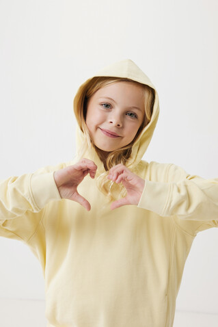 IQONIQ Yengo KidsHoodie mit Seitentaschen aus rec. Baumwolle cream yellow bedrucken, Art.-Nr. T6404.036.910